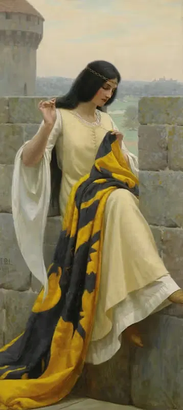 Шитье знамени by Эдмунд Блэр Лейтон, 1911 — digital art print download