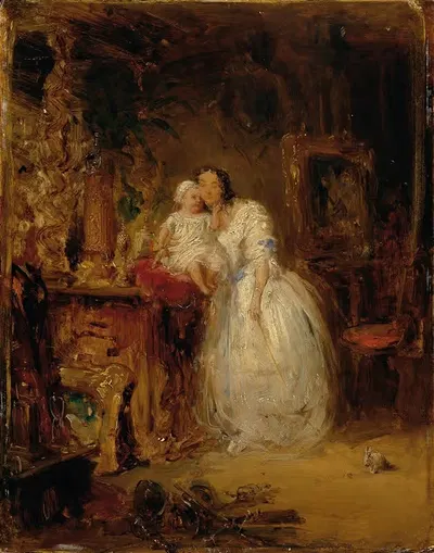 Gattin Und Tochter Des Künstlers by Eduard Ender — digital art print download