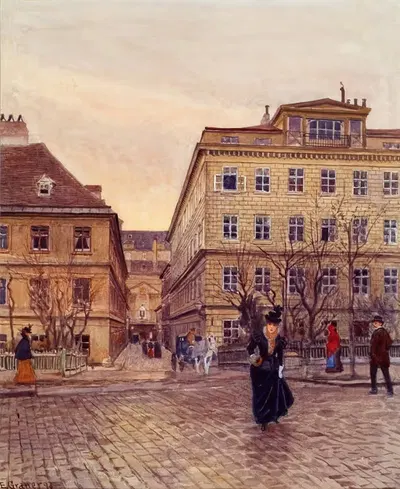 Рынок зерна и улица Папагено в Вене by Эрнст Гранер, 1897 — digital art print download