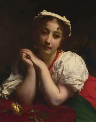 Young Italian Woman by Etienne Adolphe Piot — digital art print download