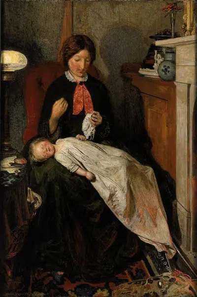 Ожидание - английский камин 1854-55 годов by Форд Мадокс Браун — digital art print download