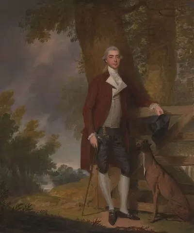 A Gentleman And His Dog In A Landscape by Francis Wheatley — digital art print download