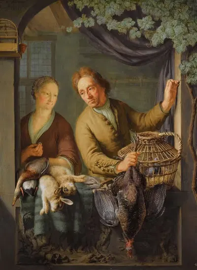Птицелов by Франс ван Мейрис Младший, 1743 — digital art print download