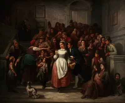 Nach Der Lotterieziehung by Friedrich Friedländer, 1859 — digital art print download