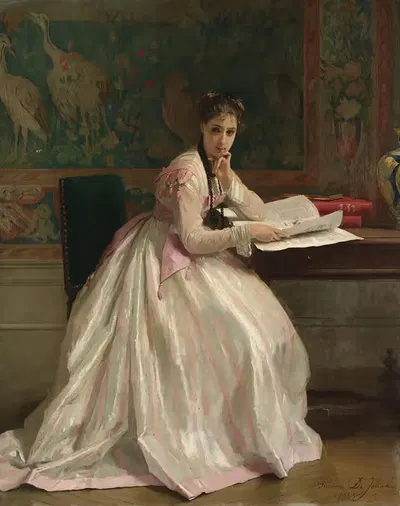 Момент отвлечения by Гюстав Леонар де Йонг, 1868 — digital art print download