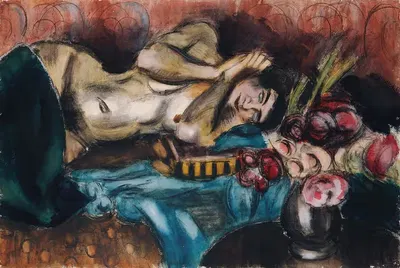 Halbakt Mit Rosenstrauß by Henri Victor Gabriel Le Fauconnier, 1920 — digital art print download