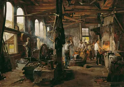 Интерьер кузницы by Уго Шарлемон, 1883 — digital art print download