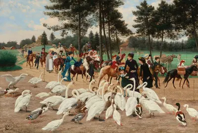 Воскресный полдень в саду акклиматизации by Жан Ришар Губи, 1882 — digital art print download