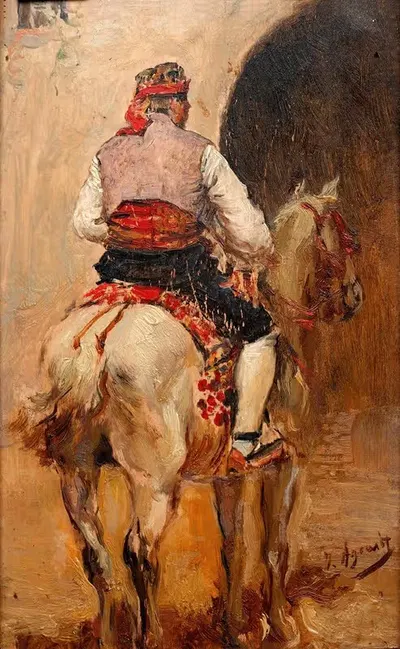 Пикадор на сером коне by Хоакин Аграсот — digital art print download