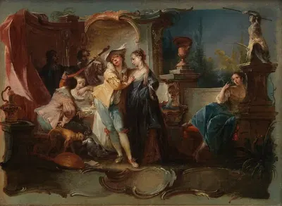 Блудный сын, живущий с блудницами by Иоганн Вольфганг Баумгартнер, 1724 – 1761 — digital art print download