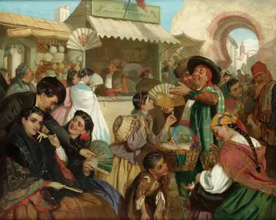 Продавец вееров by Джон Багнолд Берджесс — digital art print download