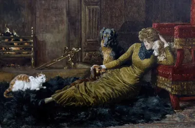Ее любимцы by Джон Чарлтон, 1881 — digital art print download