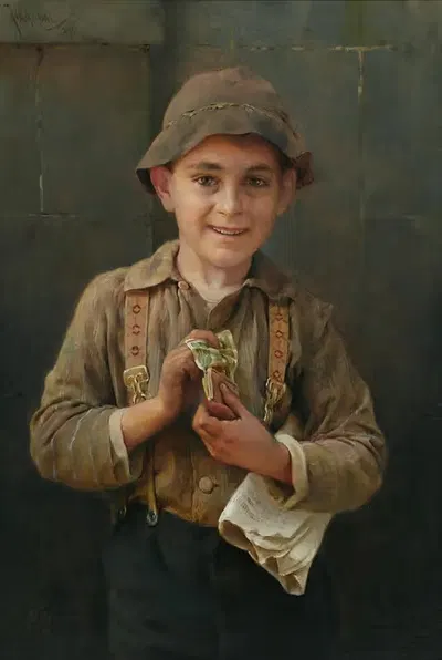 Разносчик газет by Карл Витковский, 1899 — digital art print download