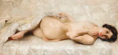 Ню, лежащая by Луиджи Серралунга — digital art print download