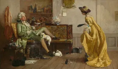 Пег Уффингтон, посещающая эксцентричного любителя кошек by Перси Томас Маккуойд — digital art print download