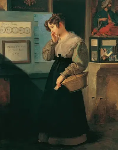 Девушка перед лотерейным сводом by Петер Фенди, 1829 — digital art print download