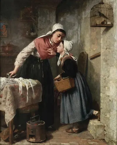 The Errand by Pierre Jean Edmond Castan, 1863 — digital art print download