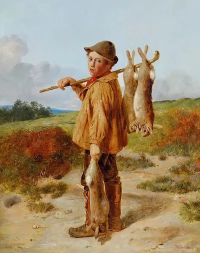 Молодой браконьер by Уильям Хемсли, 1874 — digital art print download