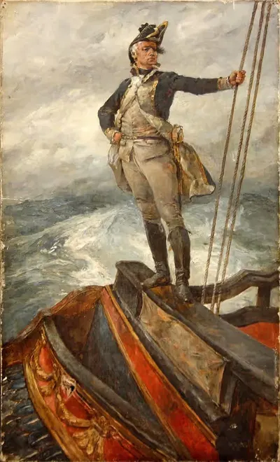 Naval Captain On The Poop Deck Taffrail by William Heysmann Overend — digital art print download