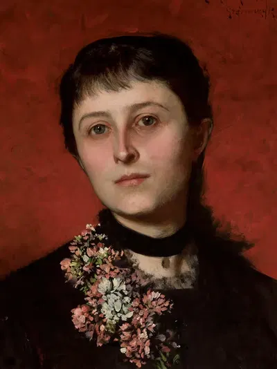 Портрет Марии Годлевской, урождённой Попель by Владислав Чахурский, 1853-1900 — digital art print download