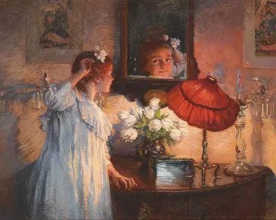 The Mirror by Albert Chevallier Tayler, 1914 — digital art print download