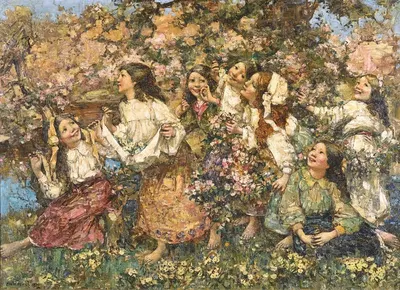 Весенний рандеву by Эдвард Аткинсон Хорнел, 1910 — digital art print download