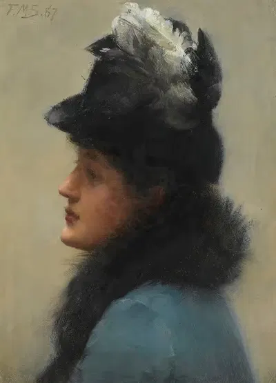 Портрет элегантной дамы by Фрэнк Маркхэм Скипворт, 1887 — digital art print download