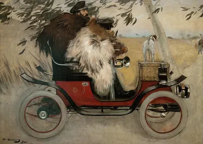 Ramon Casas And Pere Romeu In An Automobile by Ramón Casas, 1901 — digital art print download