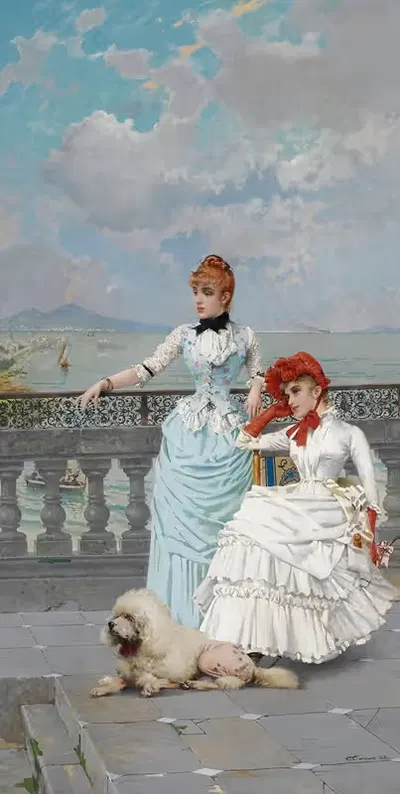 Неаполитанские красавицы by Витторио Маттео Коркос, 1885 — digital art print download