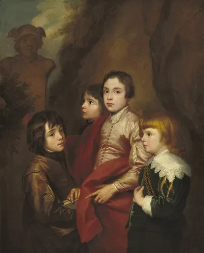 Group of Four Boys by Follower of Anthony van Dyck — digital art print download