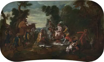 Сингери – Пикник by Кристоф Уэ, c. 1739 — digital art print download