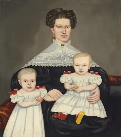 Миссис Пол Смит Палмер и её близнецы by Эрастус Солсбери Филд, 1835-1838 — digital art print download