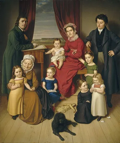 Художник и его семья by Немецкая школа, c. 1830 — digital art print download