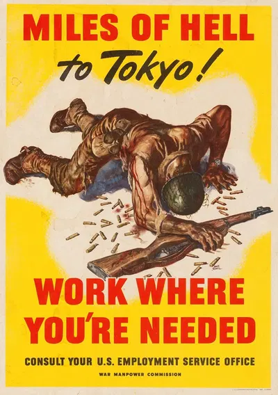 Miles of Hell to Tokyo by Amos Sewell, 1945 — digital art print download