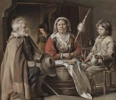 Крестьянский интерьер by Луи Ле Нен, c. 1645 — digital art print download