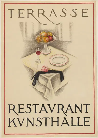 Affiche voor het restaurant Kunsthalle in Bazel by Burkhard Mangold, c. 1922 — digital art print download