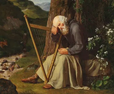 Дремлющий арфист by Адам Август Мюллер, 1832 — digital art print download