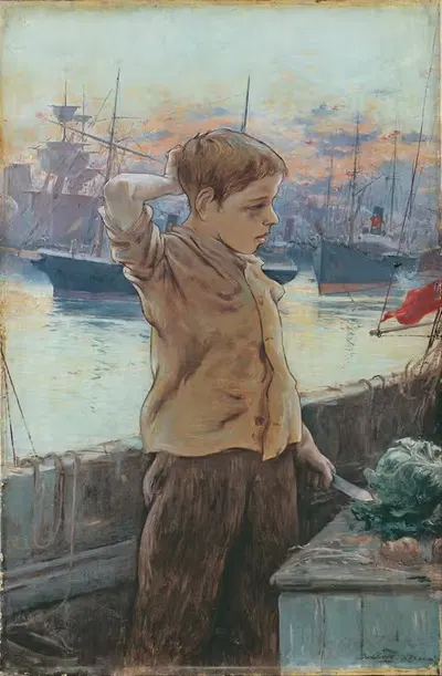 Мальчик на корабле by Адольфо Гуар, 1887 — digital art print download