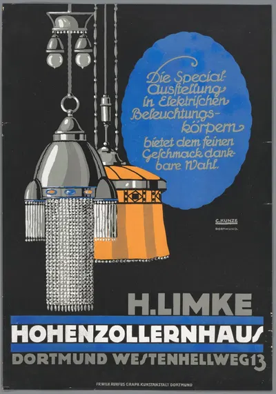 Die Special-Ausstellung in Elektrischen Beleuchtungskörpern (…) H. Limke. Hohenzollernhaus. Dortmund by Carl Kunze —…