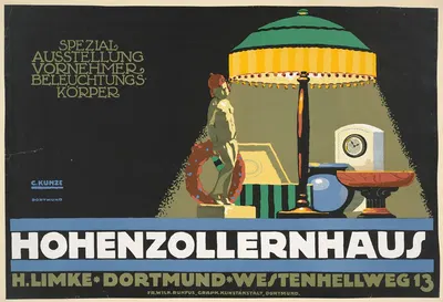 Spezialausst. Vornehmer Beleuchtungskörper. Hohenzollernhaus, Dortmund, H. Limke by Carl Kunze — digital art print download