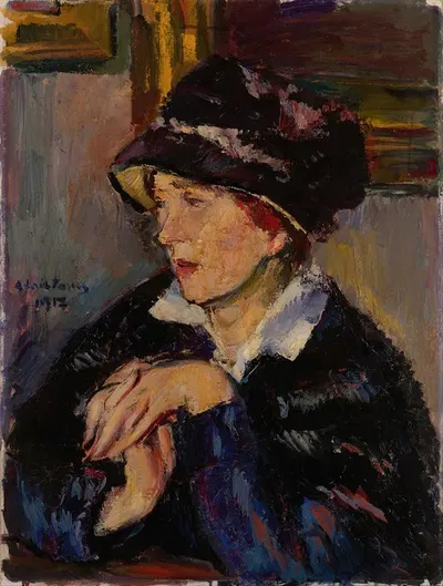 Женщина в темной шляпе by Антон Файстауэр, 1917 — digital art print download