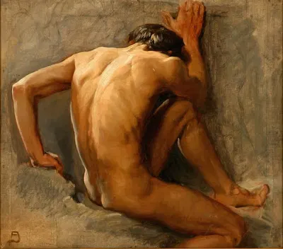 Эскиз обнаженного мужчины by Август Андреас Ерндорфф, 1877 — digital art print download