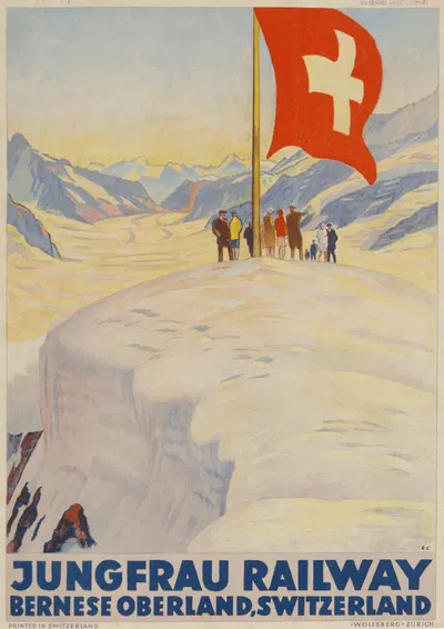 Jungfrau-Railway by Эмиль Кардина, 1928 — digital art print download