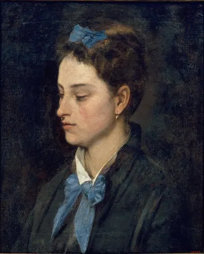 Portrait of Teresita Wearing Blue Bows by Benet Mercadé — digital art print download