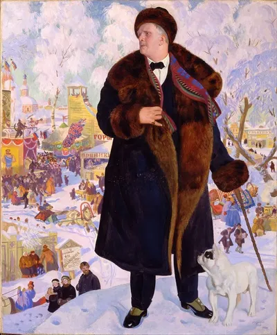 Portrait of Fyodor Chaliapin by Boris Kustodiev — digital art print download