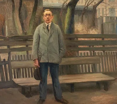 Мужчина у скамейки by Карл Вильгельм Мейер, 1919 — digital art print download