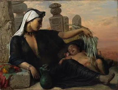 An Egyptian Fellah Woman with her Baby by Elisabeth Jerichau Baumann, 1872 — digital art print download
