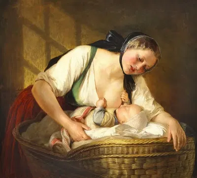 En Moder med sit Barn by Elisabeth Jerichau Baumann, 1852 — digital art print download