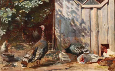 Уголок курятника by Элиз Константин-Хансен, 1913 — digital art print download