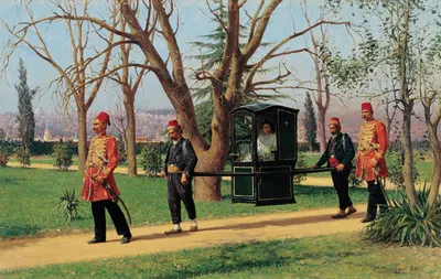 Дочь английского посла, едущая в паланкине by Фаусто Зонаро — digital art print download